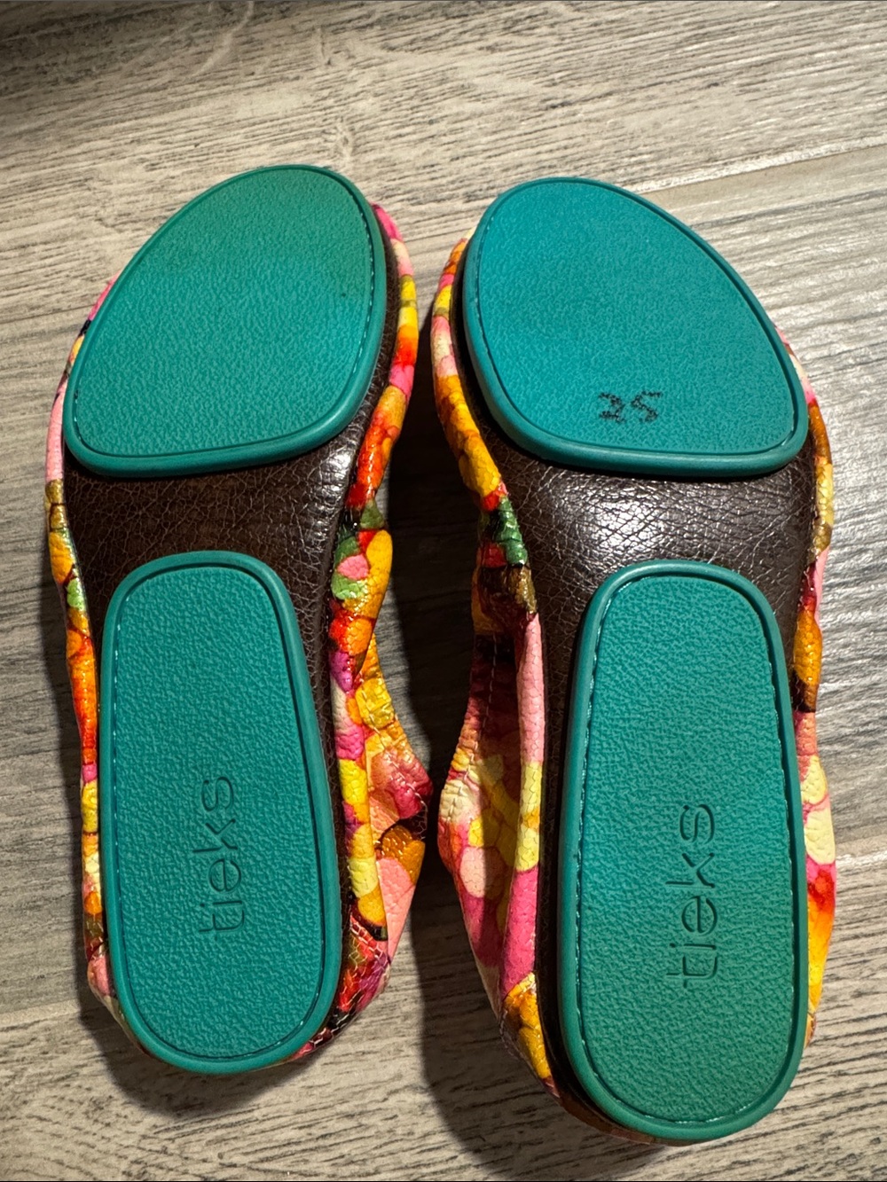 Tieks Aquarella Floral Ballet Flats in Pink, Yellow & Orange - Picture 7 of 14